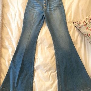 Veronica Beard Sheridan Bell Bottom Jean Blue Lakeshore NWT